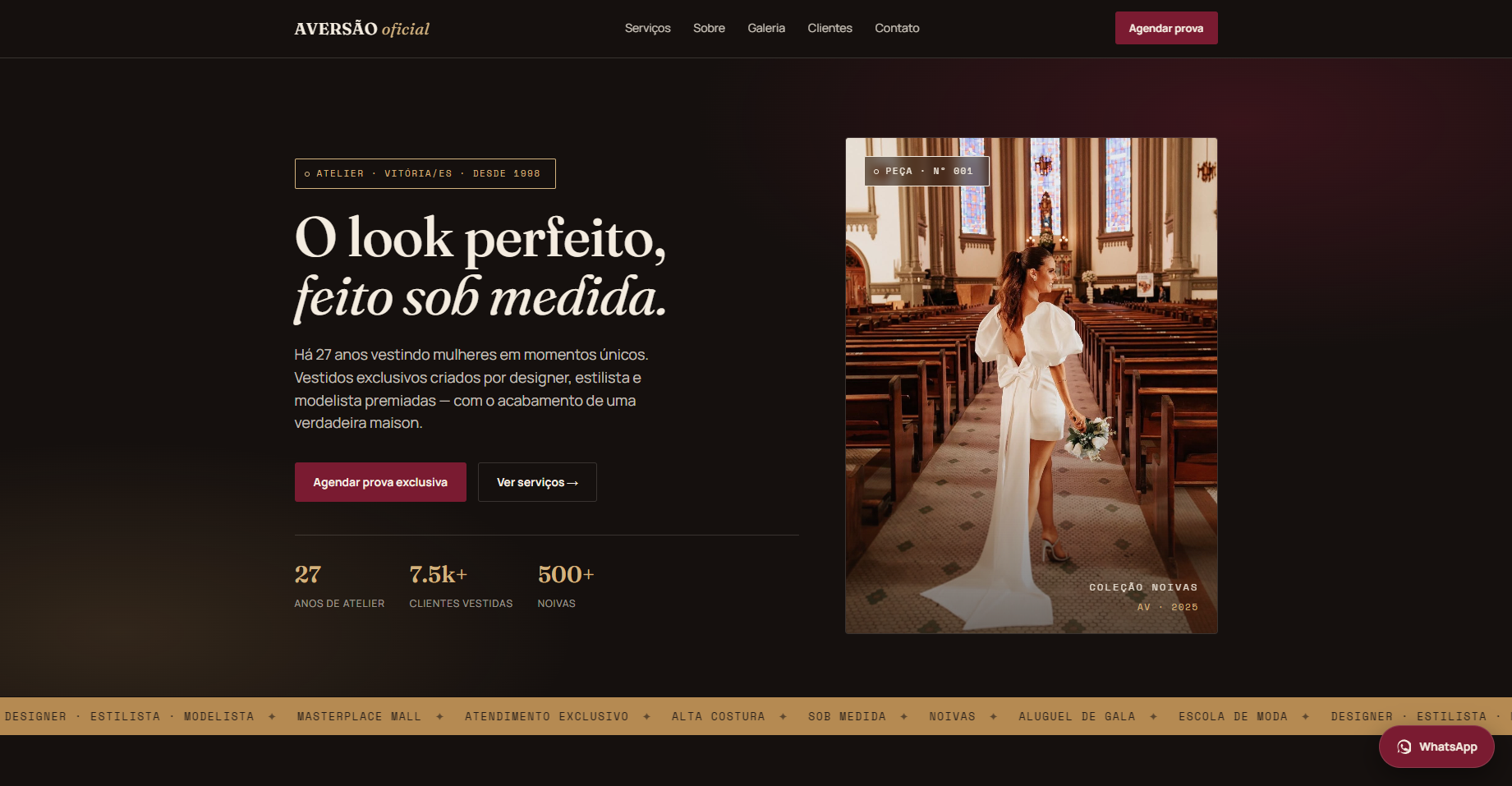 Site do projeto Aversão Oficial em notebook
