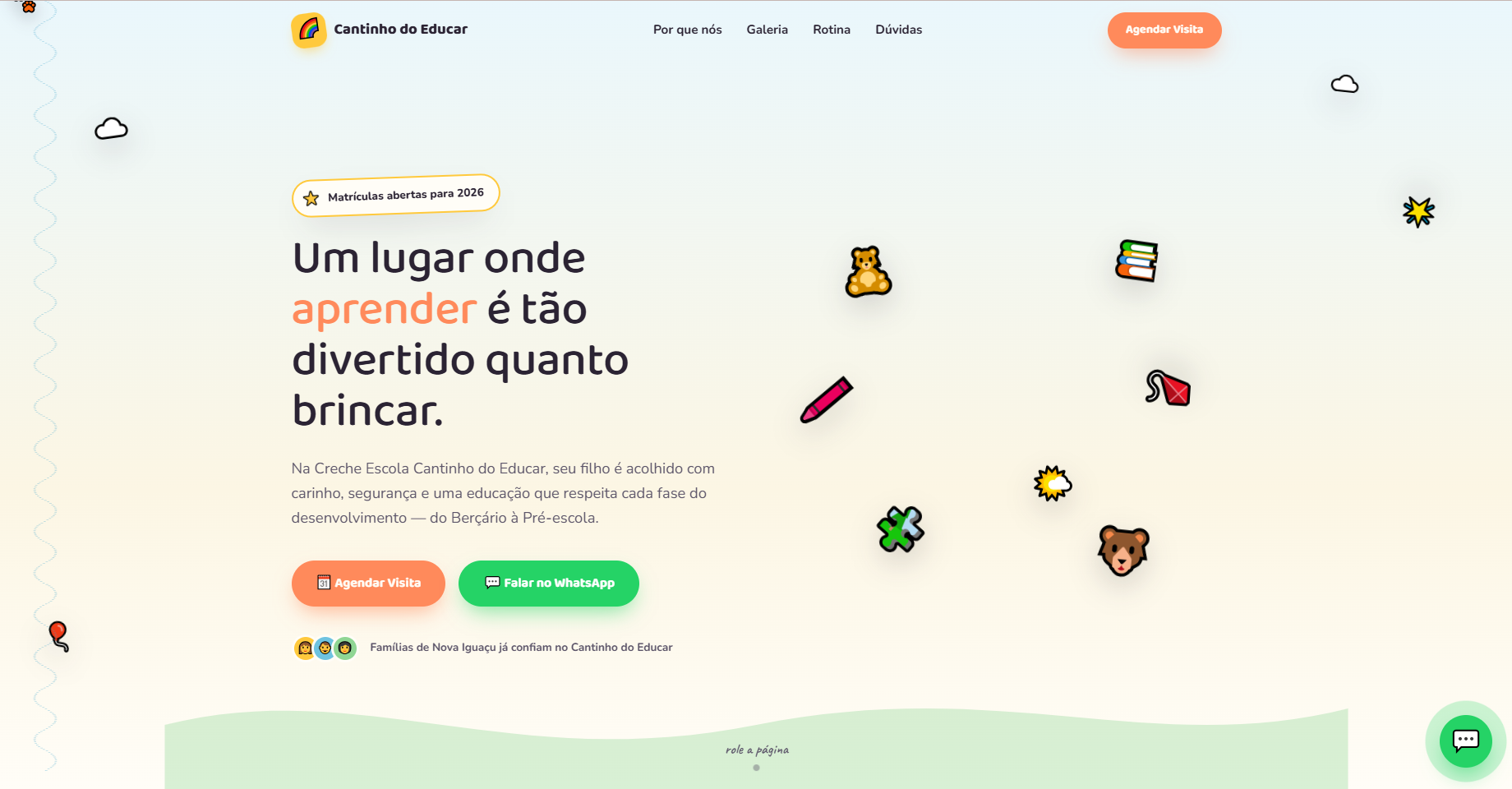 Site do projeto Cantinho do Educar em notebook